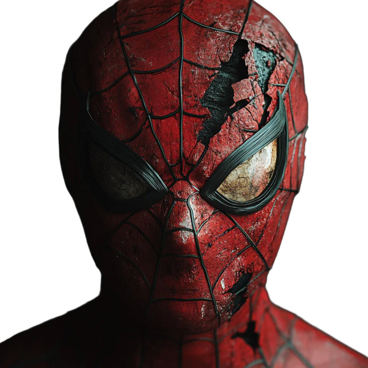 Spiderman Mask Destroyed Cinematic Vinyl Car Decal Sticker – Waterproof & UV-Resistant 4.0"