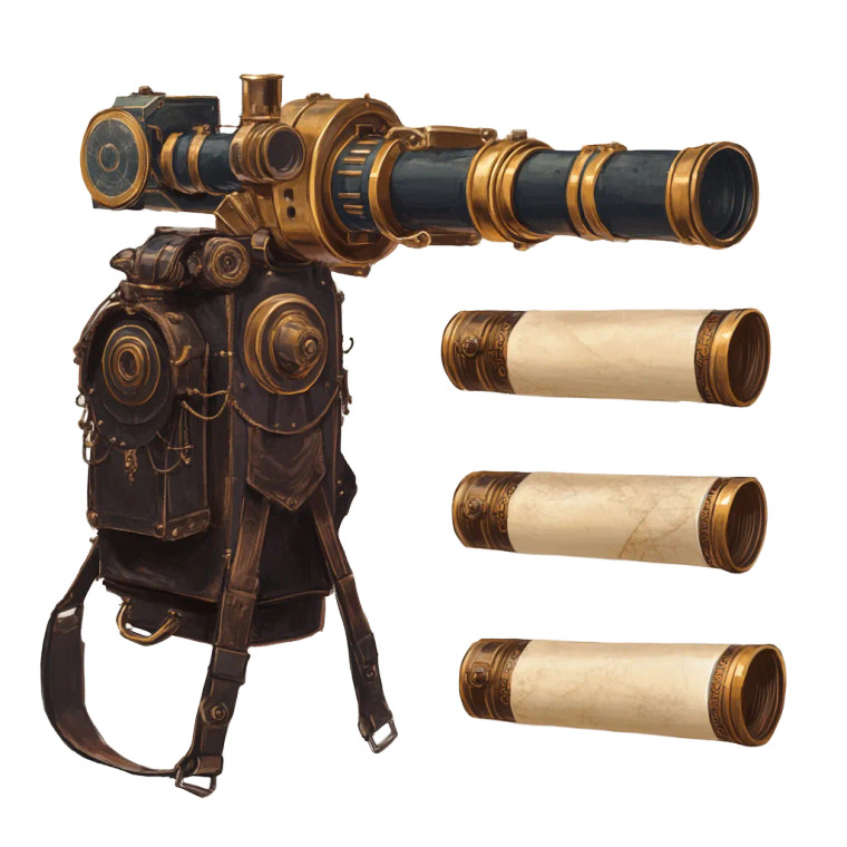 Steampunk Magic Autocannon Vinyl Car Decal Sticker – Waterproof & UV-Resistant 4.0"