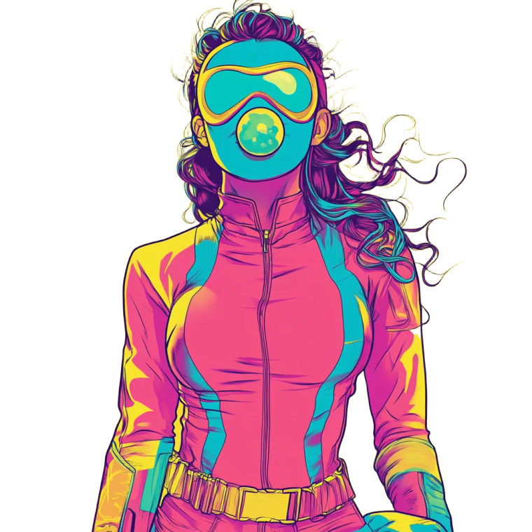 Super Hero Girl Bubble Gum Vinyl Car Decal Sticker – Waterproof & UV-Resistant 4.0"