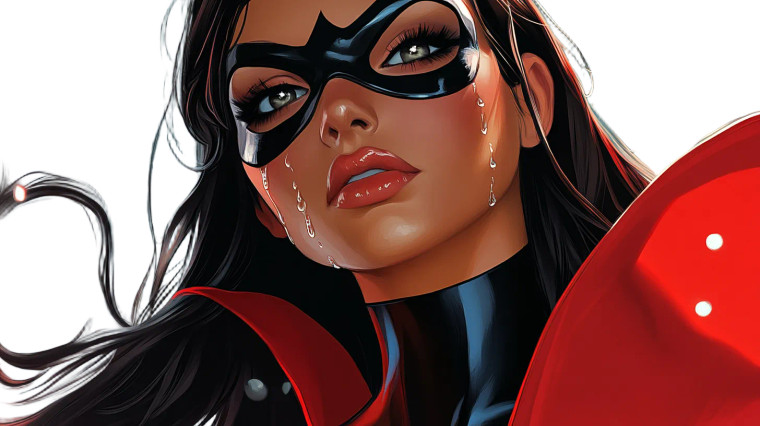 Superhero Woman Cartoon Vinyl Car Decal Sticker – Waterproof & UV-Resistant 7.14"