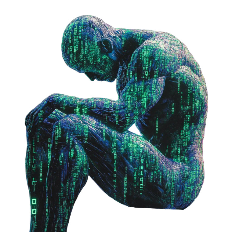 Thinker Code Corruption Vinyl Car Decal Sticker – Waterproof & UV-Resistant 4.0"