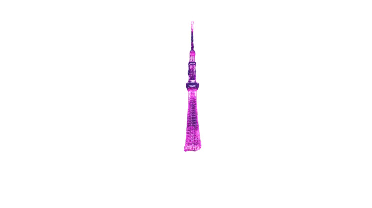 Tokyo Skytree Pink Night Vinyl Car Decal Sticker – Waterproof & UV-Resistant 7.14"