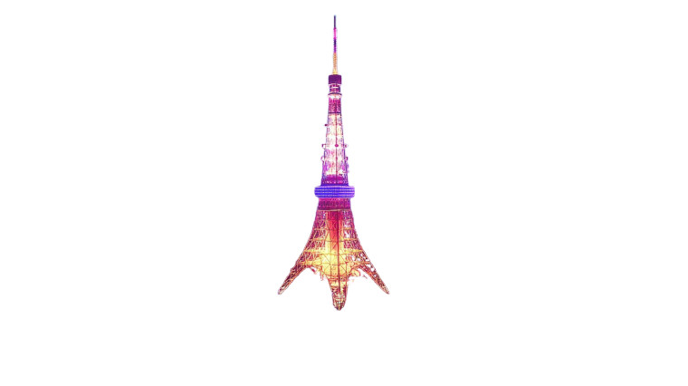 Tokyo Tower Hologram Cubes Vinyl Car Decal Sticker – Waterproof & UV-Resistant 7.14"
