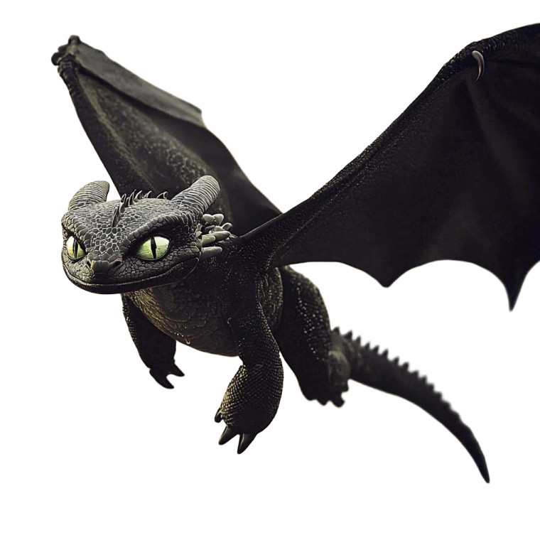 Toothless Dragon Flying Vinyl Car Decal Sticker – Waterproof & UV-Resistant 4.0"