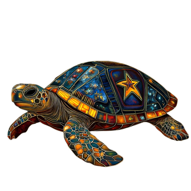 Turtle Star Trek Emblem Vinyl Car Decal Sticker – Waterproof & UV-Resistant 4.0"