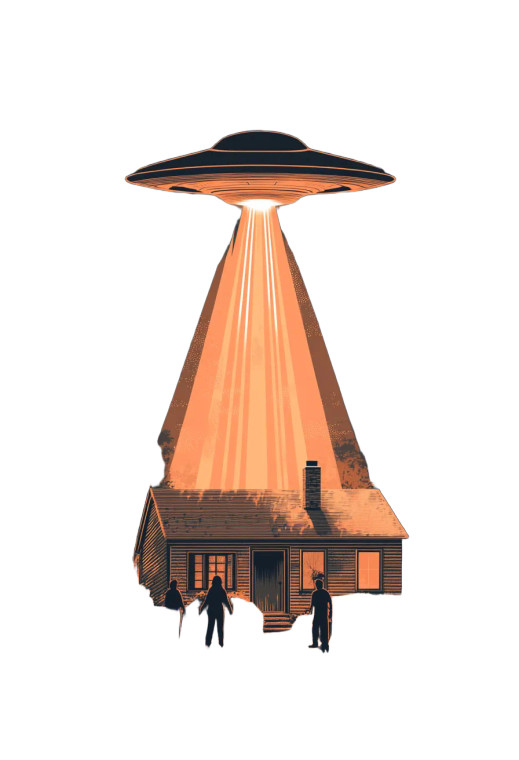 Ufo Abduction Vector Vinyl Car Decal Sticker – Waterproof & UV-Resistant 4.0"