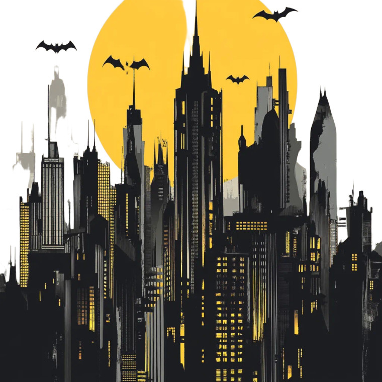 Vector Gotham City Silhouette Vinyl Car Decal Sticker – Waterproof & UV-Resistant 4.0"