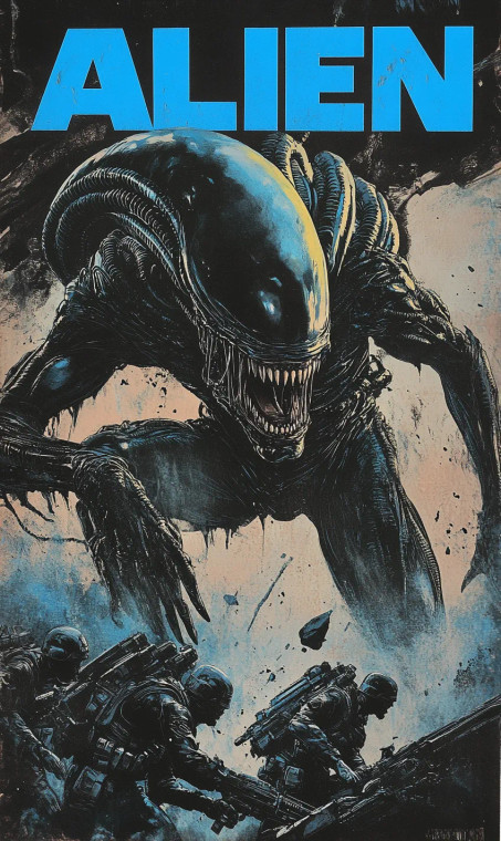 Vintage Sci Fi Alien Marines Vinyl Car Decal Sticker – Waterproof & UV-Resistant 4.0"