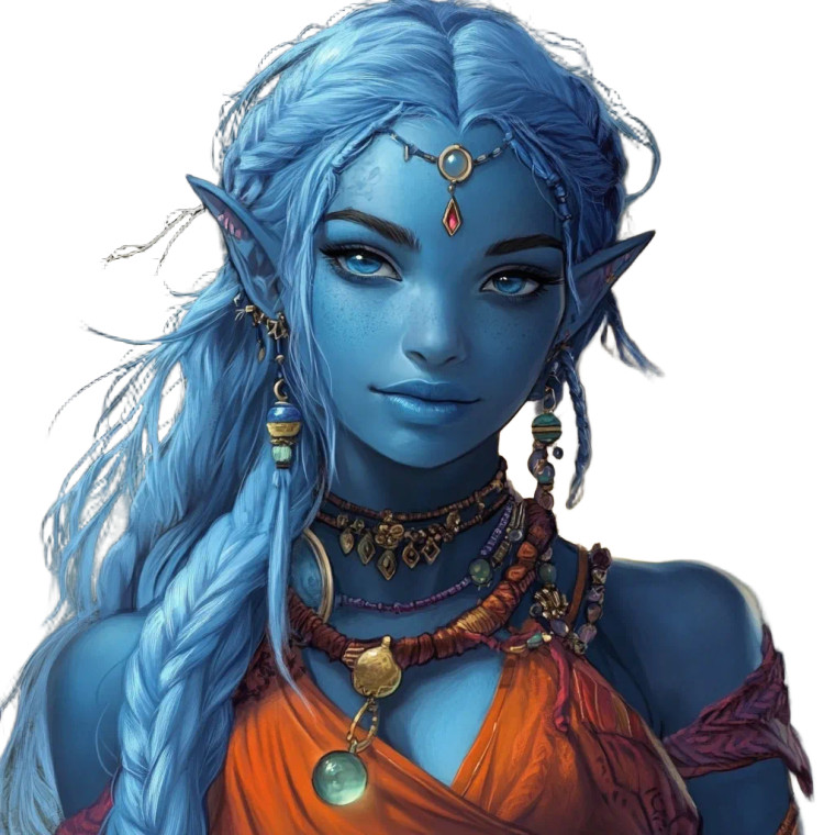 Water Genasi Female Vinyl Car Decal Sticker – Waterproof & UV-Resistant 4.0"