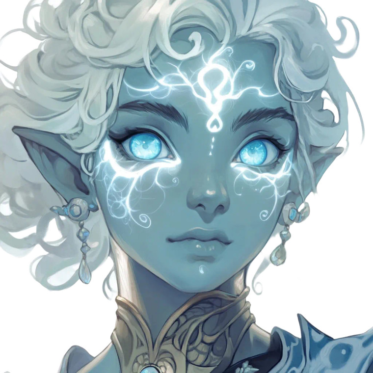 Wind Genasi Blue Tattoos Vinyl Car Decal Sticker – Waterproof & UV-Resistant 4.0"