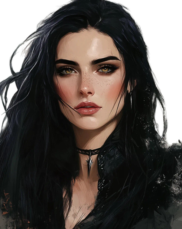 Yennefer Portrait Piercing Eyes Vinyl Car Decal Sticker – Waterproof & UV-Resistant 4.0"