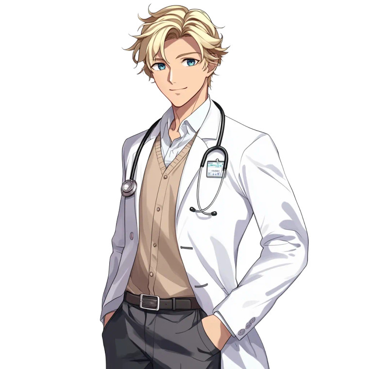 Young Doctor Blonde Blue Vinyl Car Decal Sticker – Waterproof & UV-Resistant 4.0"