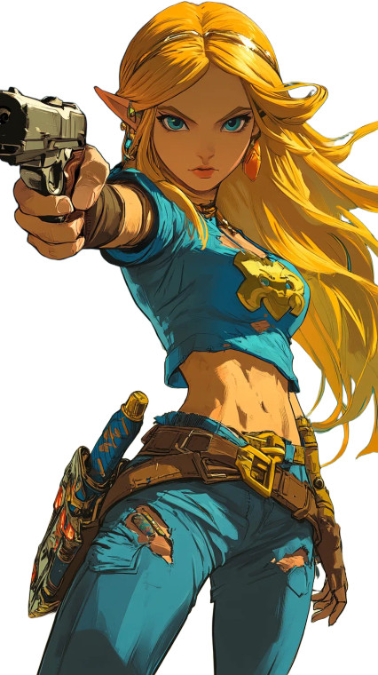 Zelda Action Heroine Style Vinyl Car Decal Sticker – Waterproof & UV-Resistant 4.85"