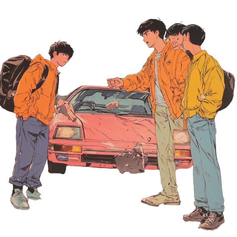 1980S City Pop Culture Vinyl Car Decal Sticker – Waterproof & UV-Resistant 4.0"