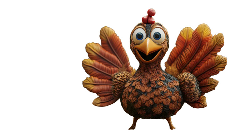 3D Turkey Caricature Vinyl Car Decal Sticker – Waterproof & UV-Resistant 7.14"