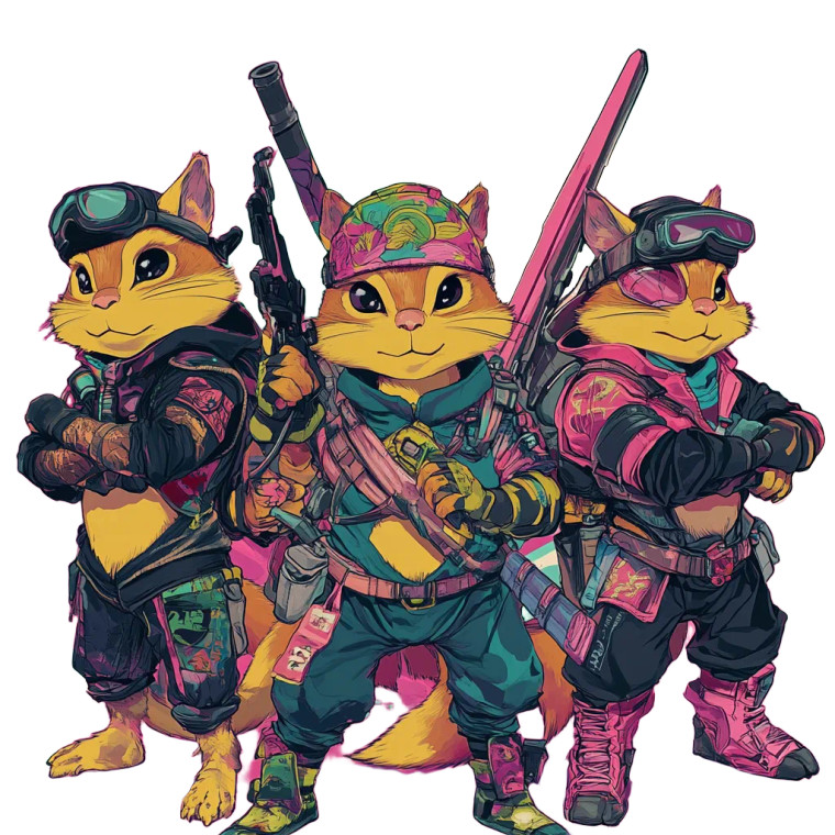 80S Chipmunk Warriors Vinyl Car Decal Sticker – Waterproof & UV-Resistant 4.0"