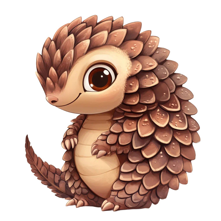 Adorable Cartoon Pangolin Vinyl Car Decal Sticker – Waterproof & UV-Resistant 4.0"