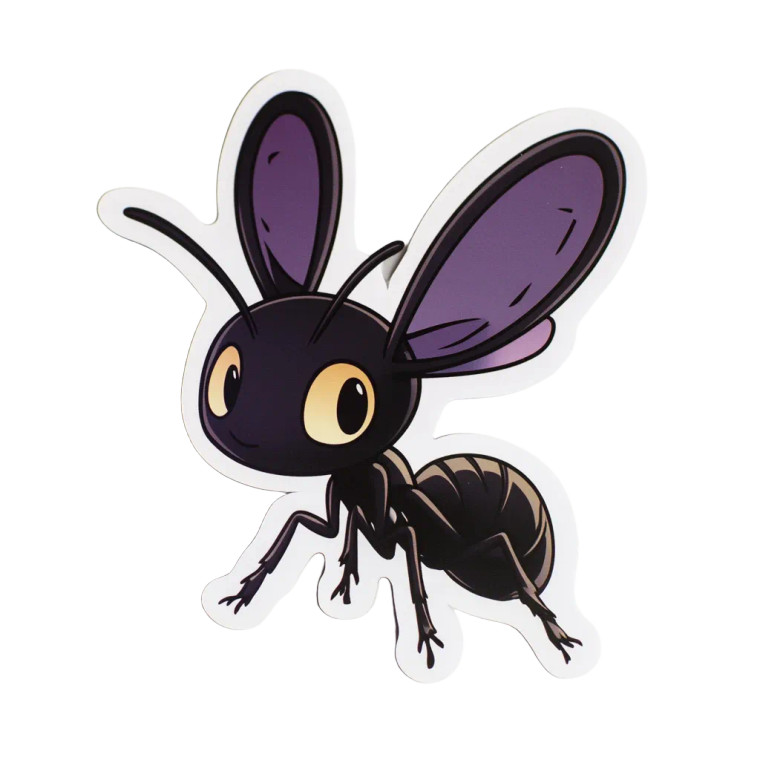 Anime Ant Purple Sticker Vinyl Car Decal Sticker – Waterproof & UV-Resistant 4.0"