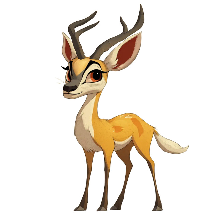 Antilope Toon Illustration Vinyl Car Decal Sticker – Waterproof & UV-Resistant 4.0"