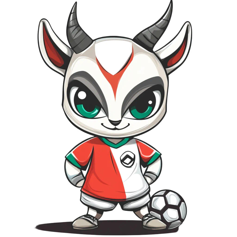 Asian Minifootball Oryx Mascot Vinyl Car Decal Sticker – Waterproof & UV-Resistant 4.0" Asian Minifootball Oryx Mascot Vinyl Car Decal Sticker – Waterproof & UV-Resistant 4.0"