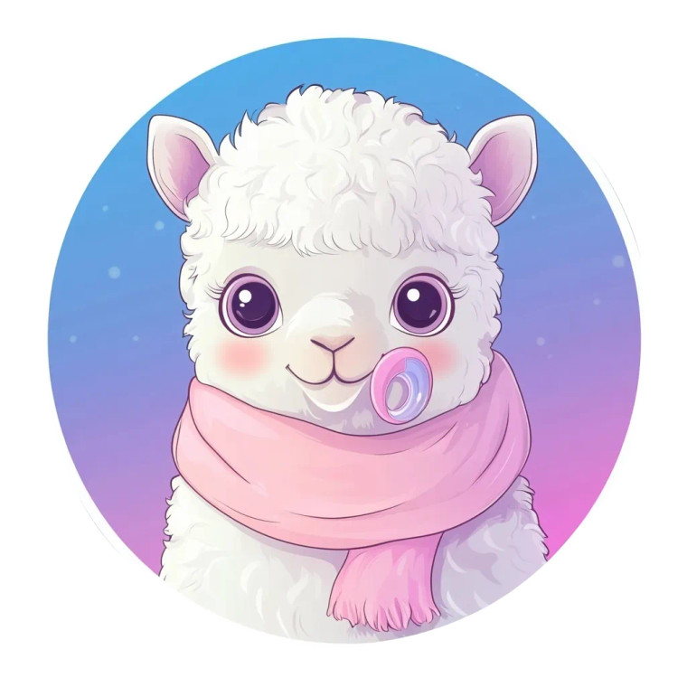 Baby Alpaca Sticker Vinyl Car Decal Sticker – Waterproof & UV-Resistant 4.0"