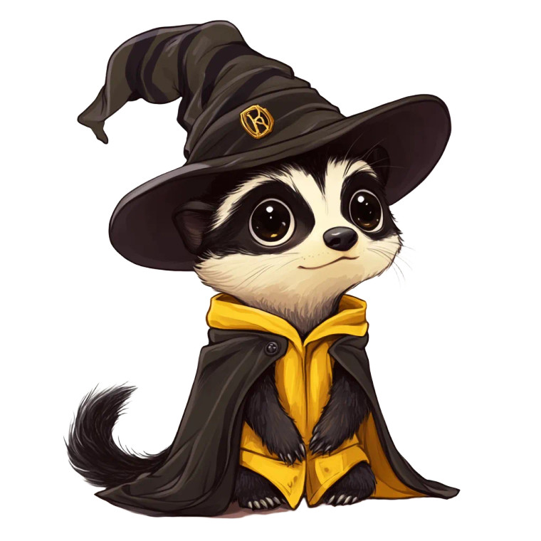 Baby Badger Wizard Cartoon Vinyl Car Decal Sticker – Waterproof & UV-Resistant 4.0"