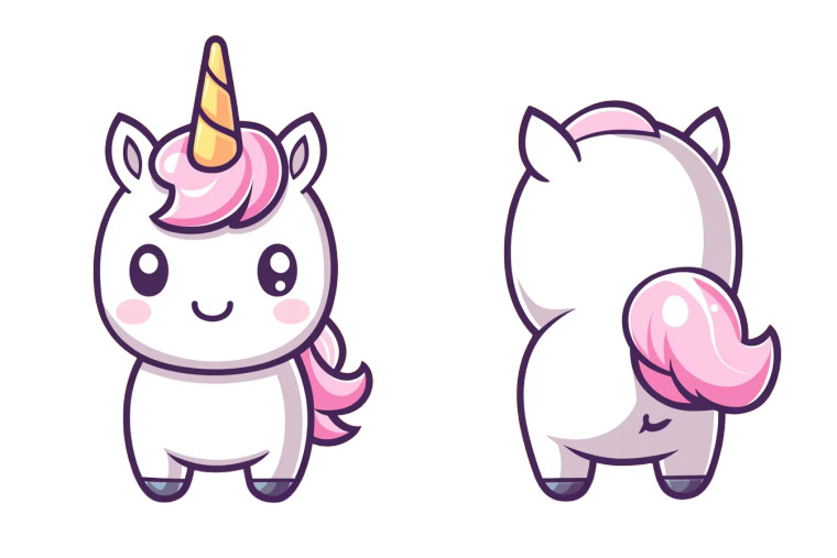 Baby Unicorn Back View Vinyl Car Decal Sticker – Waterproof & UV-Resistant 6.0"