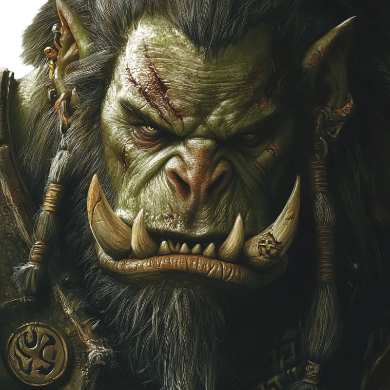 Battle Scarred Orc Face Vinyl Car Decal Sticker – Waterproof & UV-Resistant 4.0"