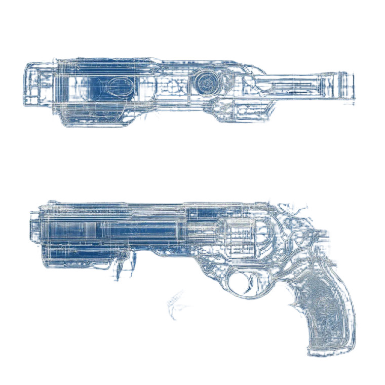 Blueprint Weapon Vinyl Car Decal Sticker – Waterproof & UV-Resistant 4.0"