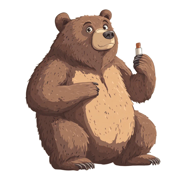 Brown Bear Chapstick Vector Vinyl Car Decal Sticker – Waterproof & UV-Resistant 4.0"