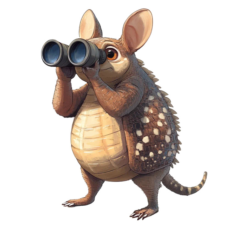 Cartoon Armadillo Binoculars Vinyl Car Decal Sticker – Waterproof & UV-Resistant 4.0" Cartoon Armadillo Binoculars Vinyl Car Decal Sticker – Waterproof & UV-Resistant 4.0"