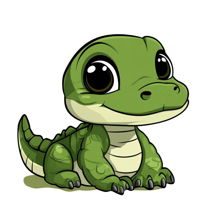Cartoon Baby Alligator Vinyl Car Decal Sticker – Waterproof & UV-Resistant 4.0"
