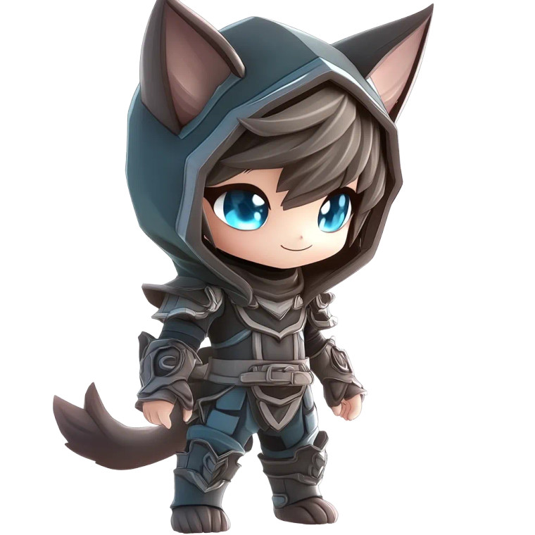 Chibi Animal Cosplay Transparent Vinyl Car Decal Sticker – Waterproof & UV-Resistant 4.0"