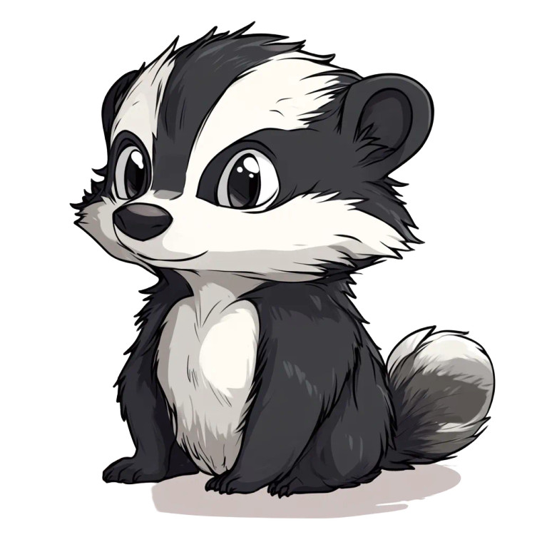 Chibi Badger Profile Vinyl Car Decal Sticker – Waterproof & UV-Resistant 4.0"