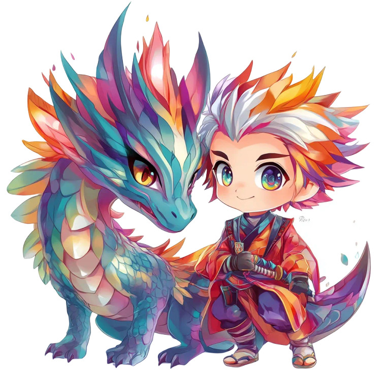 Chibi Dragon Slayer Renaissance Dragon Vinyl Car Decal Sticker – Waterproof & UV-Resistant 4.0"