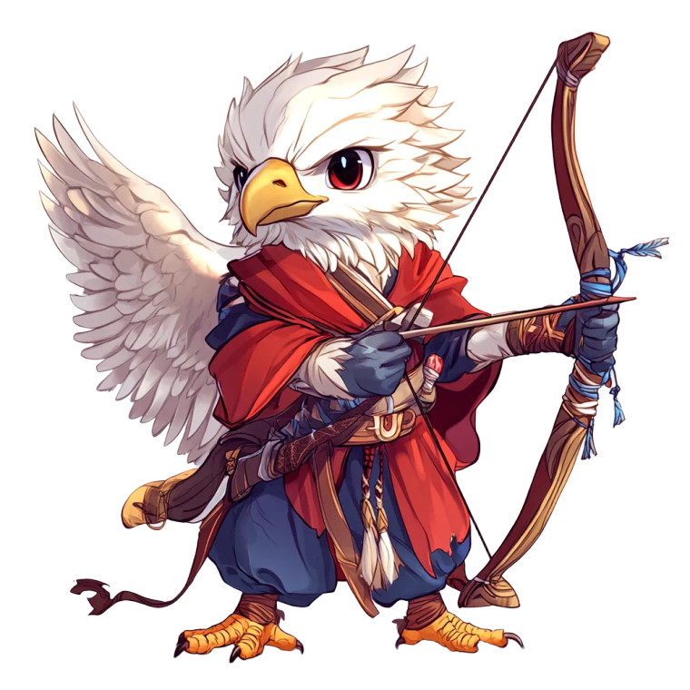 Chibi Eagle Archer Anime Vinyl Car Decal Sticker – Waterproof & UV-Resistant 4.0"