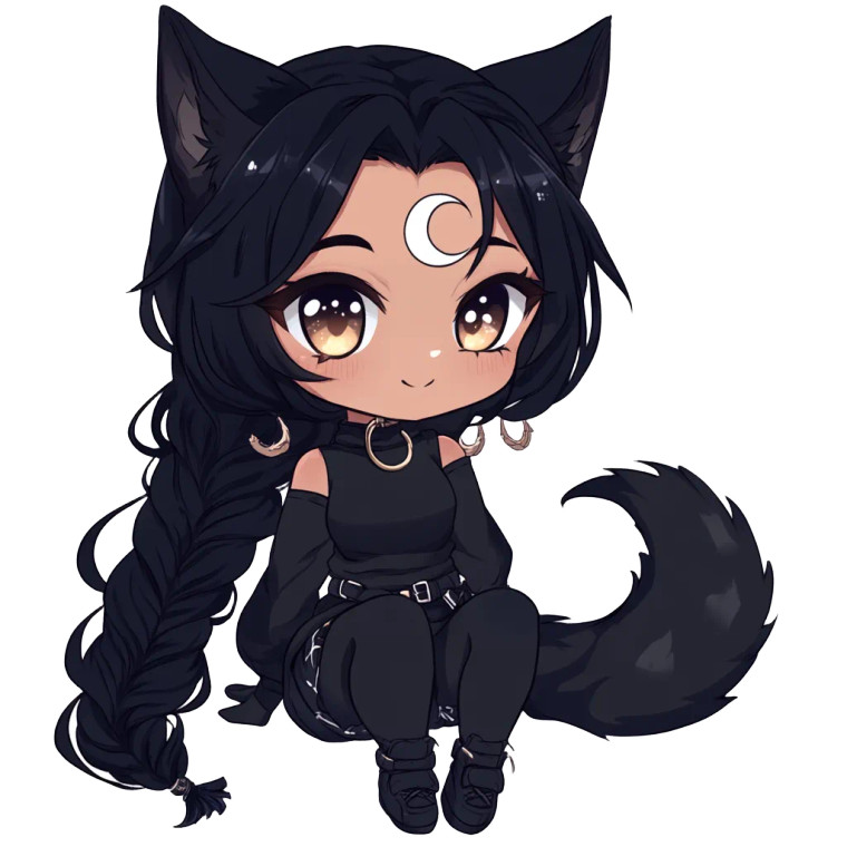 Chibi Miqote Dark Skin Vinyl Car Decal Sticker – Waterproof & UV-Resistant 4.0"