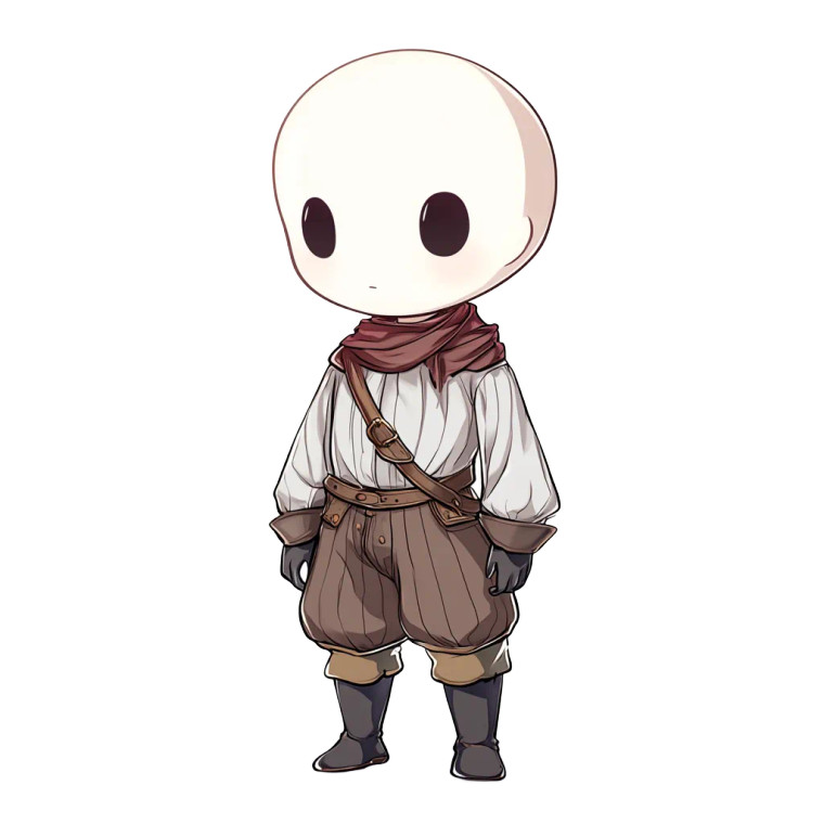Chibi Peasant A Pose Vinyl Car Decal Sticker – Waterproof & UV-Resistant 4.0"