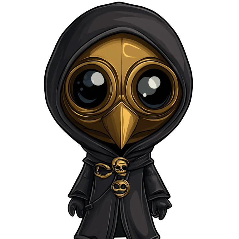 Chibi Plague Doctor Vtubing Vinyl Car Decal Sticker – Waterproof & UV-Resistant 4.0"