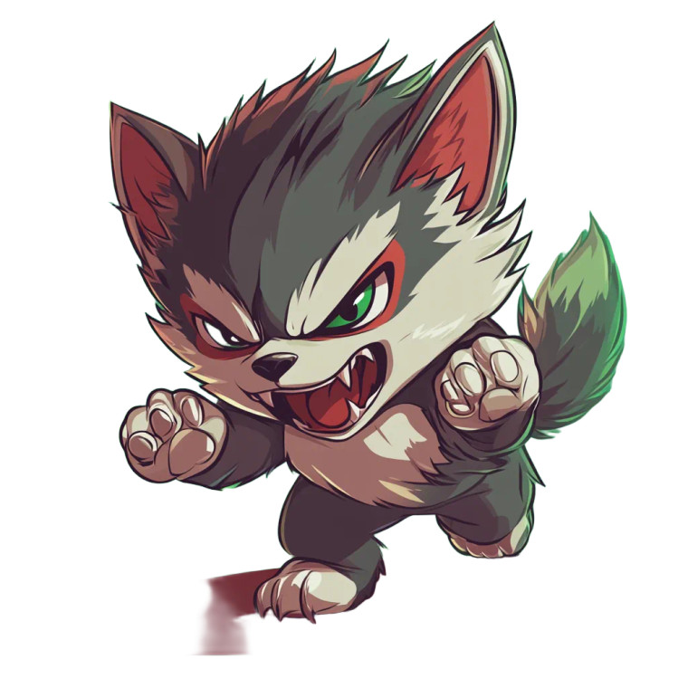 Chibi Wolf Angry Glpj10 Vinyl Car Decal Sticker – Waterproof & UV-Resistant 4.0"