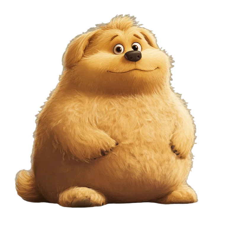 Chubby Dog Sitting Vinyl Car Decal Sticker – Waterproof & UV-Resistant 4.0"