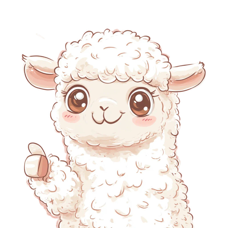 Cute Alpaca Thumbs Up Vinyl Car Decal Sticker – Waterproof & UV-Resistant 4.0"