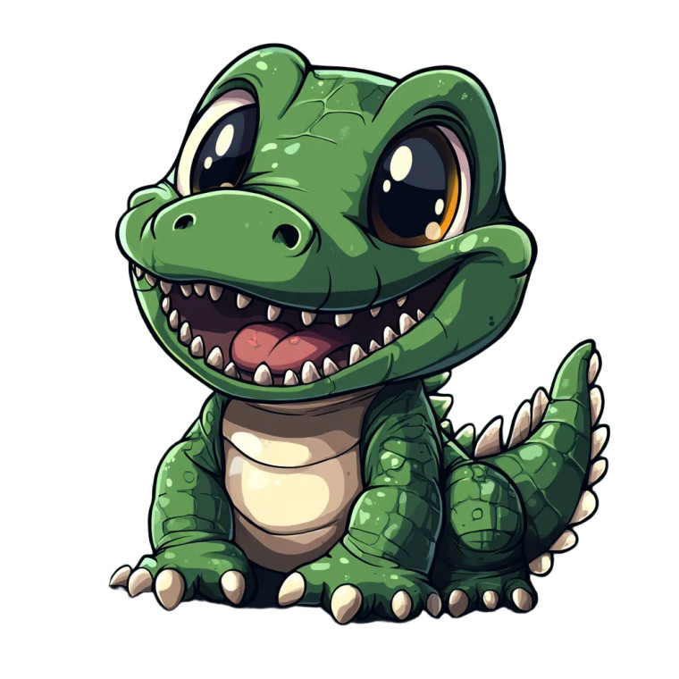Cute Anime Crocodile Tshirt Vinyl Car Decal Sticker – Waterproof & UV-Resistant 4.0"