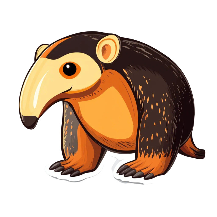 Cute Anteater Vector Art Vinyl Car Decal Sticker – Waterproof & UV-Resistant 4.0"