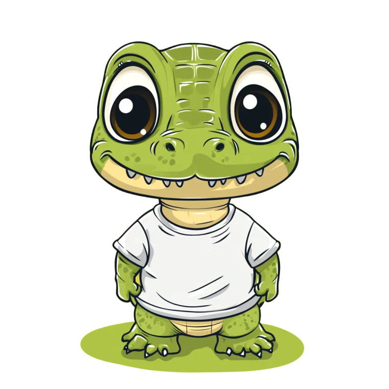 Cute Baby Alligator Chibi Vinyl Car Decal Sticker – Waterproof & UV-Resistant 4.0"