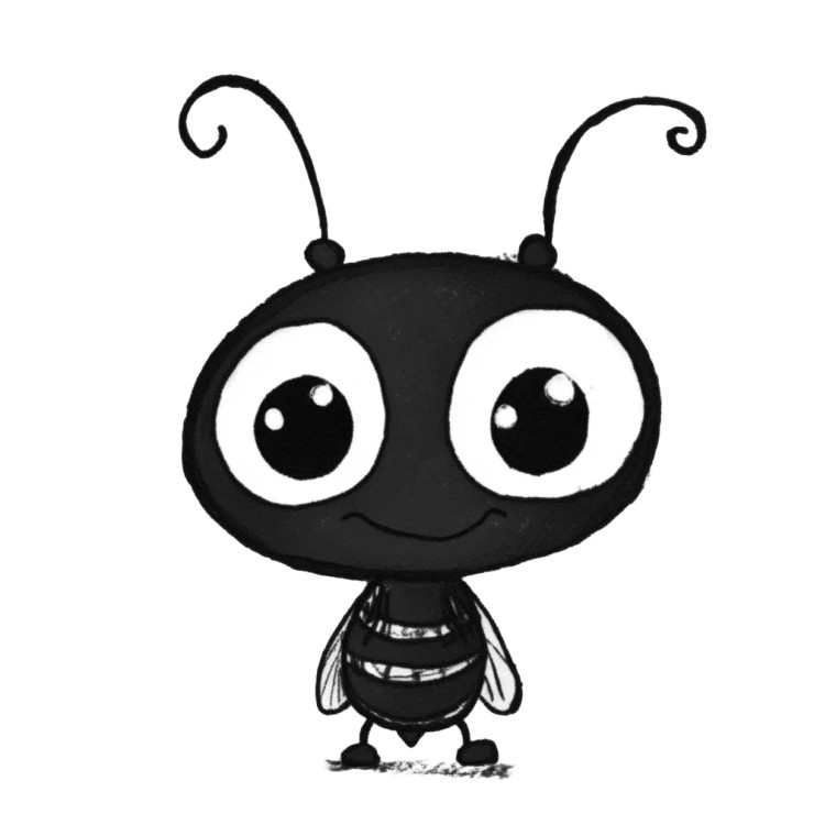 Cute Bug Silhouette Vinyl Car Decal Sticker – Waterproof & UV-Resistant 4.0"