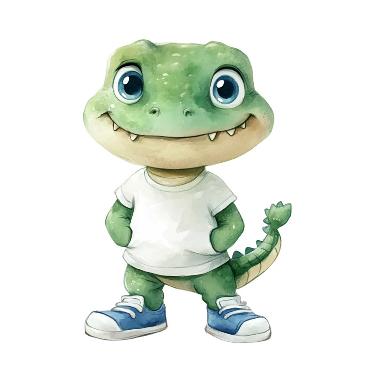 Cute Cartoon Crocodile Character Vinyl Car Decal Sticker – Waterproof & UV-Resistant 4.0"