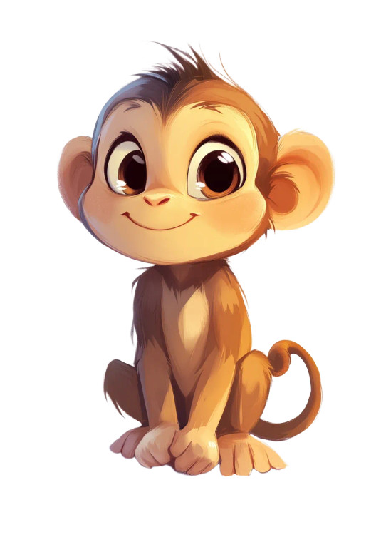 Cute Cartoon Monkey Smiling Vinyl Car Decal Sticker – Waterproof & UV-Resistant 4.0"