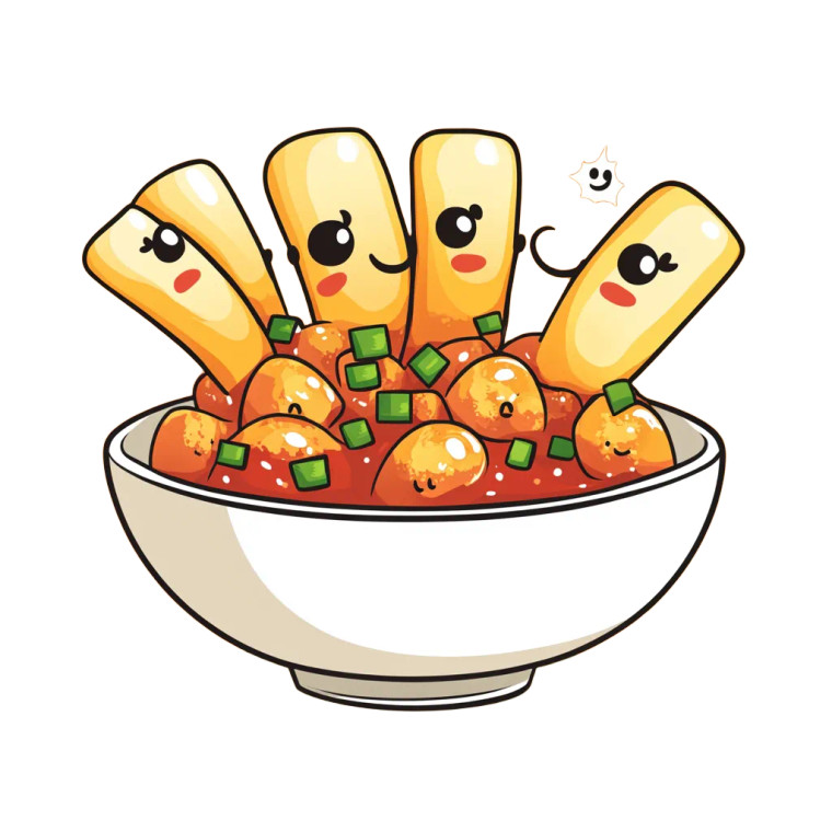 Cute Cartoon Tteokbokki Character Vinyl Car Decal Sticker – Waterproof & UV-Resistant 4.0"