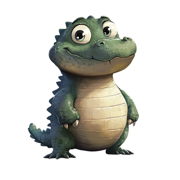 Cute Chubby Aligator Vinyl Car Decal Sticker – Waterproof & UV-Resistant 4.0"